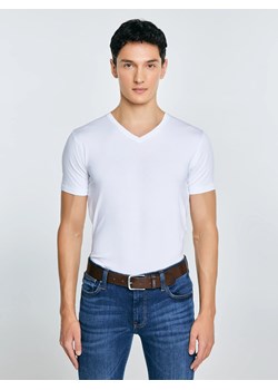 Koszulka męska v-neck z bawełny supima biała Supiclassicov 101 ze sklepu Big Star w kategorii T-shirty męskie - zdjęcie 188019297