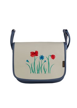 popielata torebka damska skórzana listopnoszka  z haftem Pola ze sklepu Słoń Torbalski w kategorii Listonoszki - zdjęcie 188019365