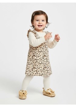 Sinsay - Sukienka ogrodniczka ze wzorem w serca - kremowy ze sklepu Sinsay w kategorii Sukienki niemowlęce - zdjęcie 188020397