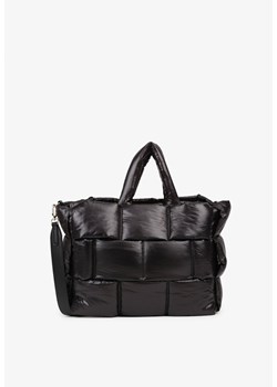 Czarna Pikowana Torebka Shopperka z Efektem 3D Vamirre ze sklepu born2be.pl w kategorii Torby Shopper bag - zdjęcie 188021019