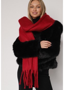 Bordowy Szalik z Frędzlami  Owedarria ze sklepu born2be.pl w kategorii Szaliki i chusty damskie - zdjęcie 188021735