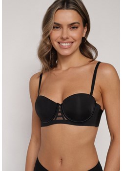 Czarny Gładki Biustonosz Balkonetka Dalilin ze sklepu born2be.pl w kategorii Biustonosze - zdjęcie 188022405