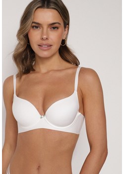 Biały Gładki Biustonosz Push-up Halilura ze sklepu born2be.pl w kategorii Biustonosze - zdjęcie 188022447