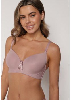 Jasnofioletowy Gładki Biustonosz Zdobiony Kokardką Ocerien ze sklepu born2be.pl w kategorii Biustonosze - zdjęcie 188022475