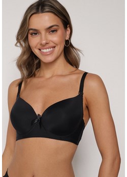 Czarny Gładki Biustonosz Zdobiony Kokardką Ocerien ze sklepu born2be.pl w kategorii Biustonosze - zdjęcie 188022496