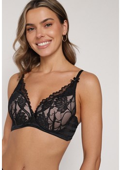 Czarno-Beżowy Koronkowy Biustonosz z Ozdobnymi Kokardkami na Ramiączkach Aeleolopei ze sklepu born2be.pl w kategorii Biustonosze - zdjęcie 188022538