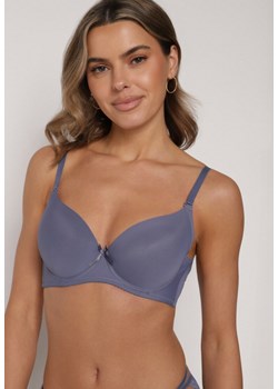 Granatowy Klasyczny Biustonosz o Gładkim Wykończeniu Lamisa ze sklepu born2be.pl w kategorii Biustonosze - zdjęcie 188022636