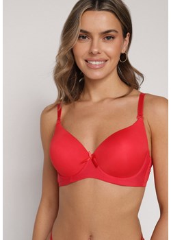 Czerwony Klasyczny Biustonosz o Gładkim Wykończeniu z Kokardką Adothyia ze sklepu born2be.pl w kategorii Biustonosze - zdjęcie 188022685