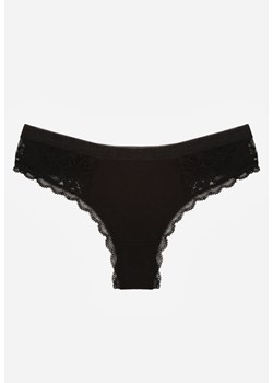 Czarne Majtki Stringi z Subtelną Koronką z Bawełną Adriedah ze sklepu born2be.pl w kategorii Majtki damskie - zdjęcie 188022788