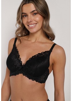Czarny Klasyczny Biustonosz Zdobiony Koronką Idarodia ze sklepu born2be.pl w kategorii Biustonosze - zdjęcie 188023217