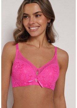 Różowy Koronkowy Biustonosz z Transparentnymi Wstawkami Vanniel ze sklepu born2be.pl w kategorii Biustonosze - zdjęcie 188023315