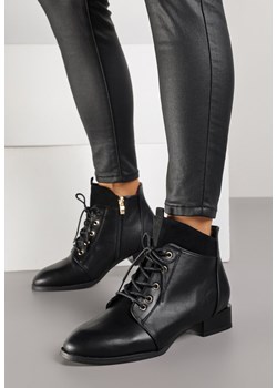Czarne Botki Vices Typu Trzewiki z Asymetryczną Cholewką Vamille ze sklepu born2be.pl w kategorii Botki - zdjęcie 188023719