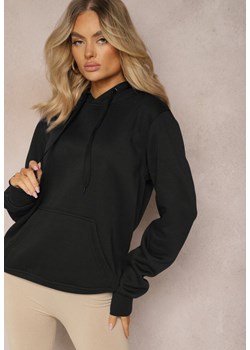 Czarna Klasyczna Bluza z Kapturem ze Ściągaczem Mozartia ze sklepu renee.pl w kategorii Bluzy damskie - zdjęcie 188024078