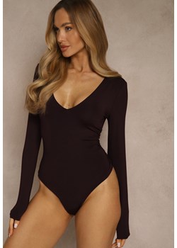 Fioletowe Body z Długimi Rękawami z Wiskozą Zaithria ze sklepu renee.pl w kategorii Body damskie - zdjęcie 188024677