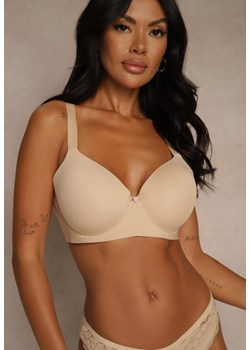 Beżowy Klasyczny Biustonosz o Gładkiej Fakturze Adriaros ze sklepu renee.pl w kategorii Biustonosze - zdjęcie 188025067