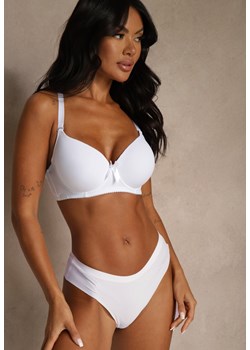 Biały Biustonosz o Gładkim Wykończeniu z Kokardką Phiphise ze sklepu renee.pl w kategorii Biustonosze - zdjęcie 188025107