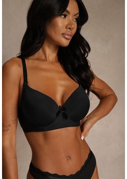 Czarny Biustonosz o Gładkim Wykończeniu z Kokardką Phiphise ze sklepu renee.pl w kategorii Biustonosze - zdjęcie 188025139