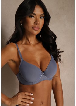 Granatowy Gładki Biustonosz o Klasycznym Fasonie Arriethia ze sklepu renee.pl w kategorii Biustonosze - zdjęcie 188025298