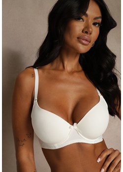 Jasnobeżowy Gładki Biustonosz o Klasycznym Fasonie Arriethia ze sklepu renee.pl w kategorii Biustonosze - zdjęcie 188025306