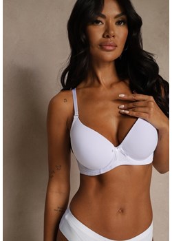 Biały Gładki Biustonosz o Klasycznym Fasonie Zdobiony Kokardką Caloris ze sklepu renee.pl w kategorii Biustonosze - zdjęcie 188025338