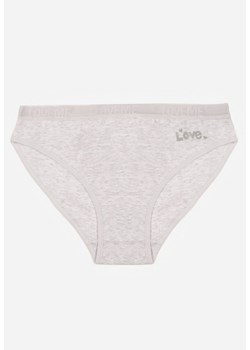 Jasnoszare Majtki Figi z Bawełny z Napisem Love Adririn ze sklepu renee.pl w kategorii Majtki damskie - zdjęcie 188025377