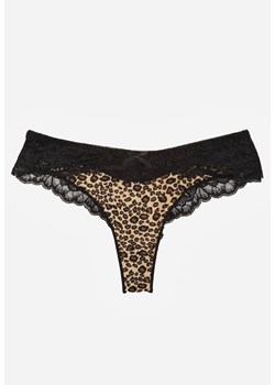 Panterkowe Majtki Stringi Ozdobione Koronką Phisoris ze sklepu renee.pl w kategorii Majtki damskie - zdjęcie 188025438