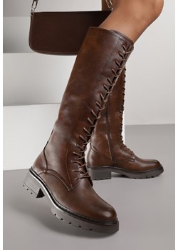 Brązowe Kozaki Typu Workery Rhaethe ze sklepu renee.pl w kategorii Kozaki damskie - zdjęcie 188025537