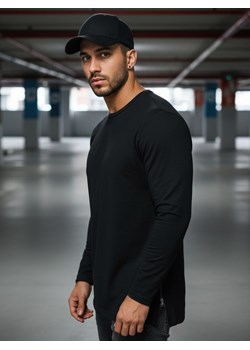 Longsleeve męski czarny Dstreet LX0559 ze sklepu DSTREET.PL w kategorii T-shirty męskie - zdjęcie 188027116