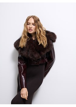 Mohito - Kurtka z futerkiem - ciemny fiolet ze sklepu Mohito w kategorii Kurtki damskie - zdjęcie 188028557