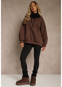 Czarne Klasyczne Legginsy High Waist z Zapiętkami i Ociepleniem Serafeia ze sklepu renee.pl w kategorii Spodnie damskie - zdjęcie 188028599