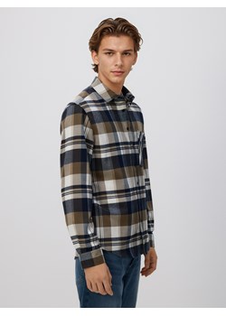 Reserved - Koszula regular fit w kratę - beżowy ze sklepu Reserved w kategorii Koszule męskie - zdjęcie 188028639