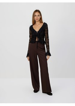 Reserved - Szerokie spodnie z kantem - brązowy ze sklepu Reserved w kategorii Spodnie damskie - zdjęcie 188028689