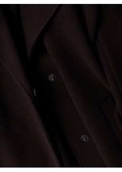 Reserved - Płaszcz z wiązanym paskiem - ciemnobrązowy ze sklepu Reserved w kategorii Płaszcze damskie - zdjęcie 188028695