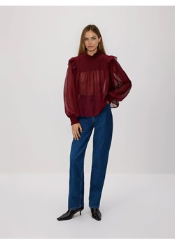 Reserved - Bluzka z metalizowaną nicią - burgundowy ze sklepu Reserved w kategorii Bluzki damskie - zdjęcie 188028725