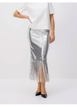 Reserved - Cekinowa spódnica z frędzlami - srebrny ze sklepu Reserved w kategorii Spódnice - zdjęcie 188028885