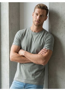 Sinsay - Bawełniana koszulka basic - zielony ze sklepu Sinsay w kategorii T-shirty męskie - zdjęcie 188029046