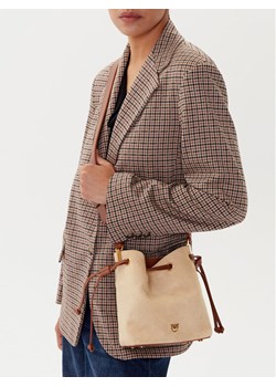 Torebka PINKO Secchiello Mini PE 25 PLTT 104303 A2CC Beżowy ze sklepu eobuwie.pl w kategorii Torebki worki - zdjęcie 188029489