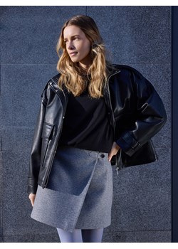 Reserved - Spódnica mini z zakładką - ciemnoszary ze sklepu Reserved w kategorii Spódnice - zdjęcie 188031085