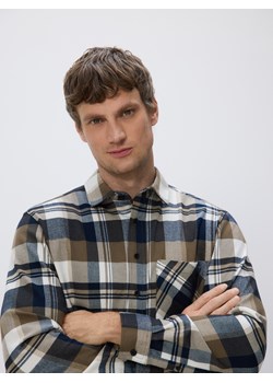 Reserved - Koszula regular fit w kratę - beżowy ze sklepu Reserved w kategorii Koszule męskie - zdjęcie 188031107
