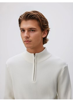 Reserved - Sweter z rozpinaną stójką - biały ze sklepu Reserved w kategorii Swetry męskie - zdjęcie 188031115