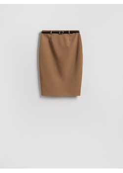 Reserved - Spódnica z paskiem - beżowy ze sklepu Reserved w kategorii Spódnice - zdjęcie 188031125