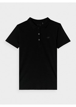 Damska koszulka polo 4F 4FWMM00TPTSF514 - czarna ze sklepu Sportstylestory.com w kategorii Bluzki damskie - zdjęcie 188031646