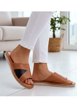 Brązowe kapcie damskie klapki domowe /G7-1 10930 S195/ ze sklepu Pantofelek24.pl w kategorii Kapcie damskie - zdjęcie 188031956