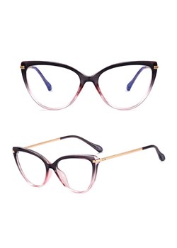 Okulary kocie do komputera damskie z filtrem BLUE Light zerówki 2563-7 ze sklepu Stylion w kategorii Okulary zerówki damskie - zdjęcie 188032398