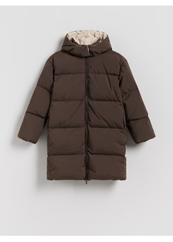 Reserved - Długi płaszcz z puchem - ciemnobrązowy ze sklepu Reserved w kategorii Płaszcze dziewczęce - zdjęcie 188032647