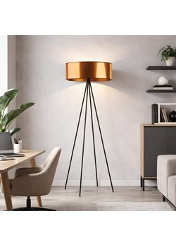 Czarna lampa stojąca na 4 nogach do salonu IBIZA MIRROR w stylu loftowym ze sklepu Lysne w kategorii Lampy podłogowe - zdjęcie 188032747