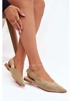Damskie Baleriny Z Klamrą Zielone Tanelia ze sklepu ZAZOO w kategorii Balerinki - zdjęcie 188032779