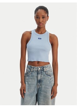 HUGO Top Baby 50511450 Błękitny Slim Fit ze sklepu MODIVO w kategorii Bluzki damskie - zdjęcie 188033686