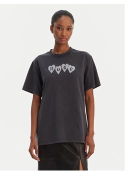 HUGO T-Shirt Vintage 50561164 Czarny Relaxed Fit ze sklepu MODIVO w kategorii Bluzki damskie - zdjęcie 188035025