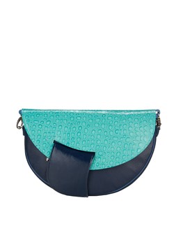 granatowa skórzana torebka damska  na ramię Moon ze sklepu Słoń Torbalski w kategorii Listonoszki - zdjęcie 188035599